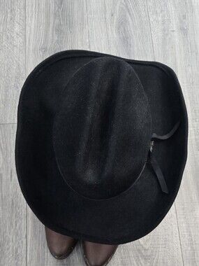 Scala Authentic Black 100% Wool Western Cowboy Hat Men’s Medium #578
